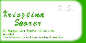 krisztina sporer business card